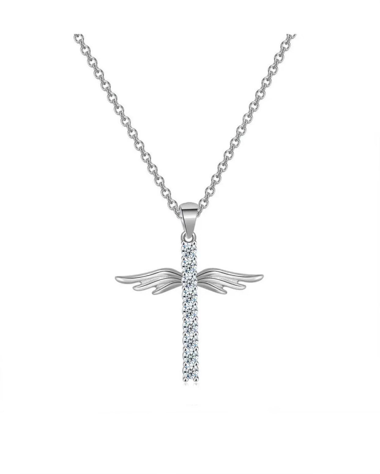 Angle Wing Cross Necklace